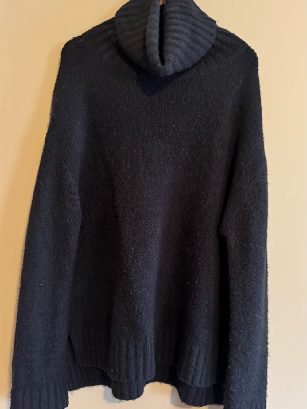 Vici Black Textured Knit Cowl Neck Sweater